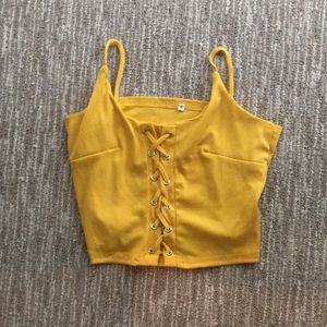 Yellow crop top